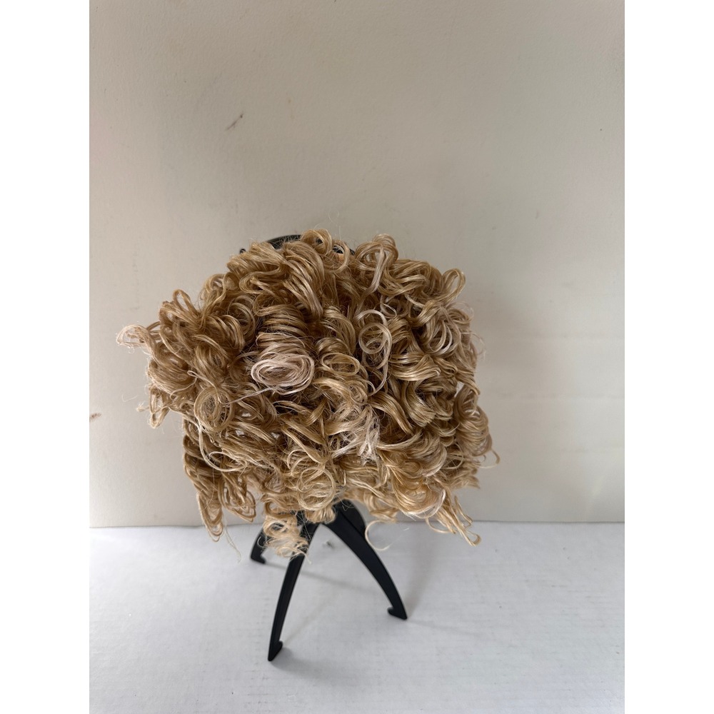Forever Young Blonde Curly Hair Extension Drawstring Ponytail Bun Synthetic